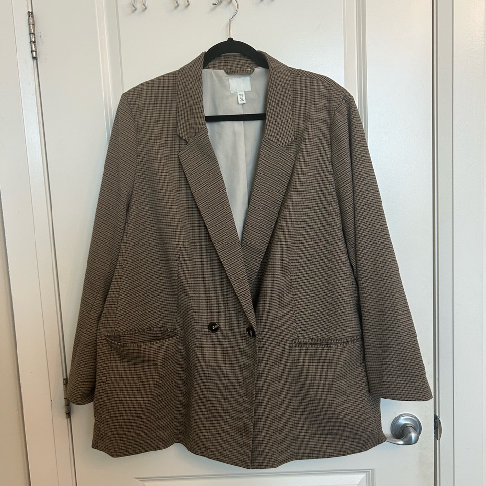 Brown Houndstooth Blazer